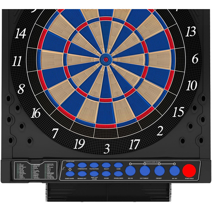 Електронна мішень для дартсу Kings Dart Professional Tournament JX-2000 Турнірна дошка, включаючи 24 дротики 41 гра, понад 200 варіацій гри Текст, що прокручується звук Надзвичайно тонкий павук, різнокольоровий