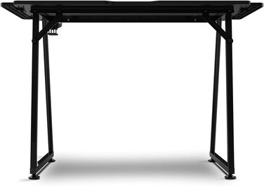 Ігровий стіл з карбоновою стільницею, покритий повнорозмірним килимком, тримачем для чашки та навушників, регульованими ніжками, чорний, 75-