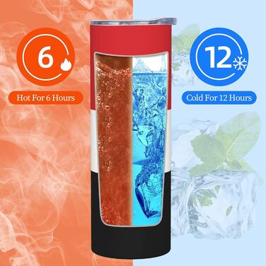 Кухоль з прямою трубочкою, принт єменського прапора, дорожній кухоль, підходить для кемпінгу, офісу та дому, 590 мл