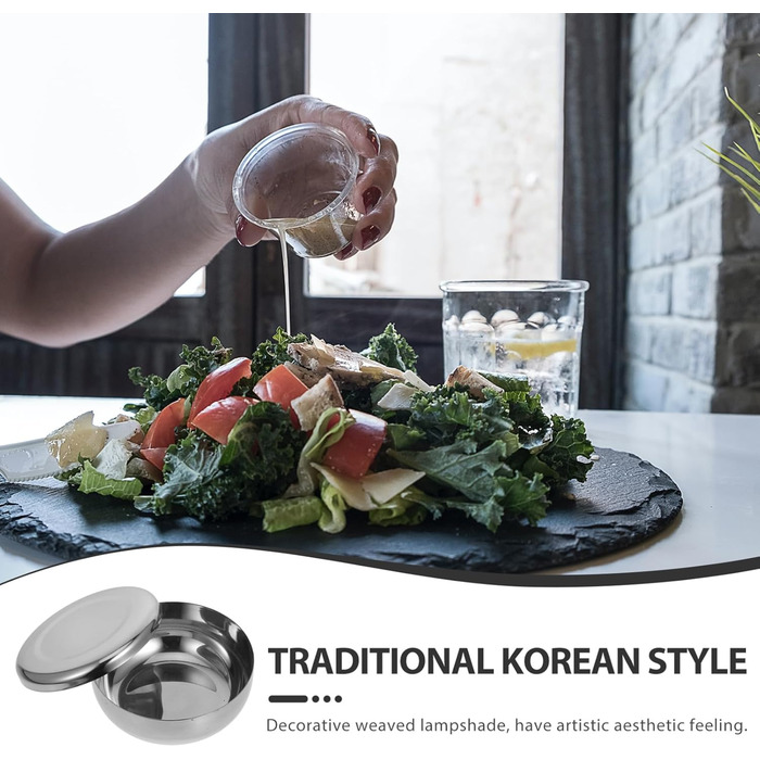 Миски з нержавіючої сталі Toyvian з кришками, набір із 3 глибоких мисок для рису та супу, маленькі металеві миски з подвійними стінками, ізольовані миски для рису для салату, закусок та зберігання.