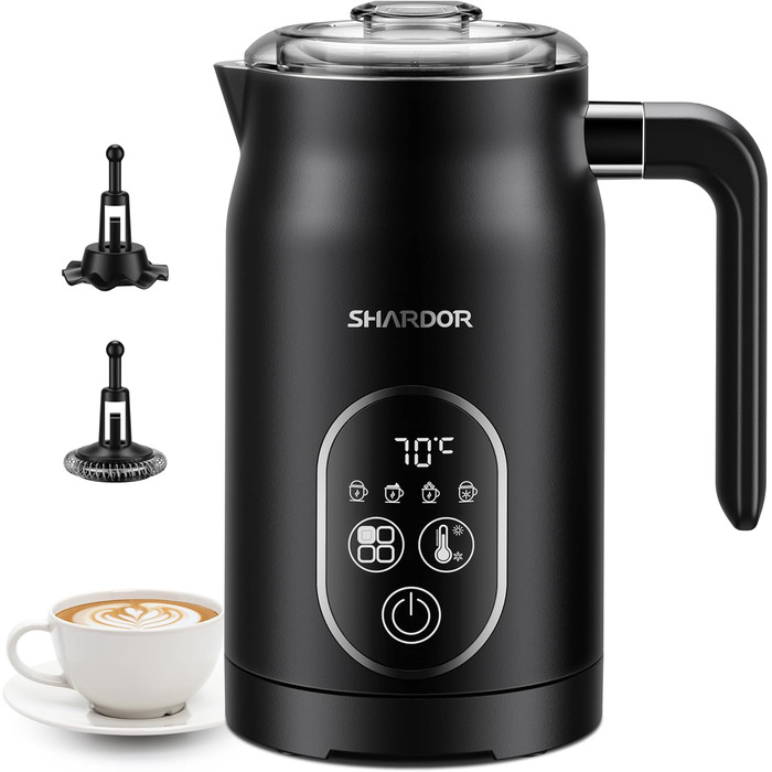 Піноутворювач для молока 5 в 1, електричний піноутворювач для молока з інтелектуальним регулюванням температури, піноутворювач для