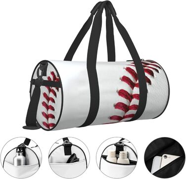 Спортивна сумка-мішок для подорожей та спорту, з принтом Шнурівка бейсбольного м'яча, чорна, універсальний розмір, дорожня сумка