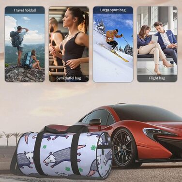 Спортивна сумка, дорожня сумка, сумка для подорожей, з принтом Опосум, сумка на нічліг, чорна, універсальний розмір