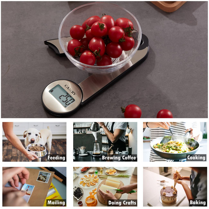Цифрові електронні складні кухонні ваги для подорожей, кемпінгу на ходу, складні кухонні ваги, що беруться з собою, 5 кг / 11 фунт