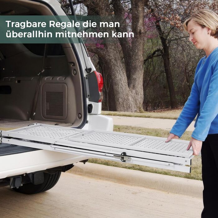 Складана полиця DEANIC, 4-рівнева книжкова полиця, кухонні полиці на колесах, металева полиця для вітальні, комора (61 x 116 x 28 см, білий) білий 4 яруси