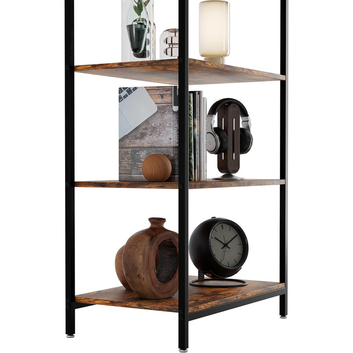 Полиця, Книжкова полиця BS 6 60, Полиця для зберігання з 5 полицями, Промисловий дизайн, для вітальні, офісу, кабінету та коридору, Сталева рама, 187 x 60 x 30 см (187 x 60 x 30 см)