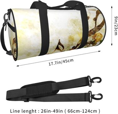 Дорожня сумка-циліндр Музична троянда, романтична спортивна сумка для чоловіків та жінок, сумка-мішок, спортивна сумка