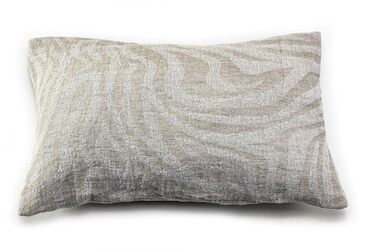 Термостійка подушка для сауни Zebra, яку можна прати - підголівник для сауни з льону та бавовни - зручна подушка для шиї 43x26 см для гамака Wellness, пляжу, пікніка (натуральний/білий)