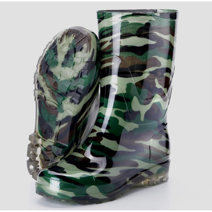 Чоловічі гумові чоботи до коліна, водонепроникні, з підкладкою з плюшевого хутра, гумові чоботи, взуття без шнурівки для активного відпочинку, роботи, полювання, теплі, сухі, нековзні, грязьове взуття, розмір 39 EU Jn