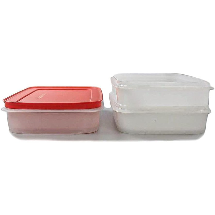 Мл білий/червоний плоский 3 контейнери 1 кришка 36766, 675