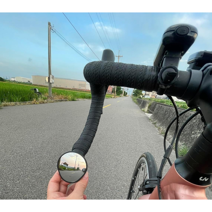 Дзеркало Hafny для керма шосейного велосипеда, опукле дзеркало з блакитного скла, HF-M956-FR06 (срібне скло)