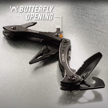 Мультитул Gerber з 9 функціями і затискачем для ременя, Crucial, з різаком для ременя і фіксатором лайнера, довжина у відкритому с