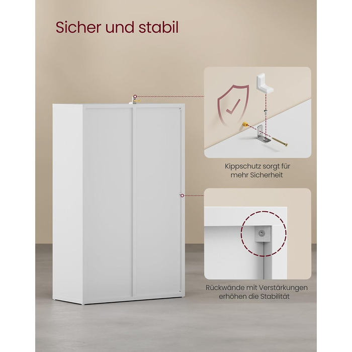 Книжкова шафа VASAGLE, книжкова полиця, з 5 відділеннями, офісна полиця, кубічна полиця, окремостояча полиця, для вітальні, спальні, офісу, дитячої кімнати, білий LBC25WT білий 5 відділень (24Г x 50Ш x 80В см)