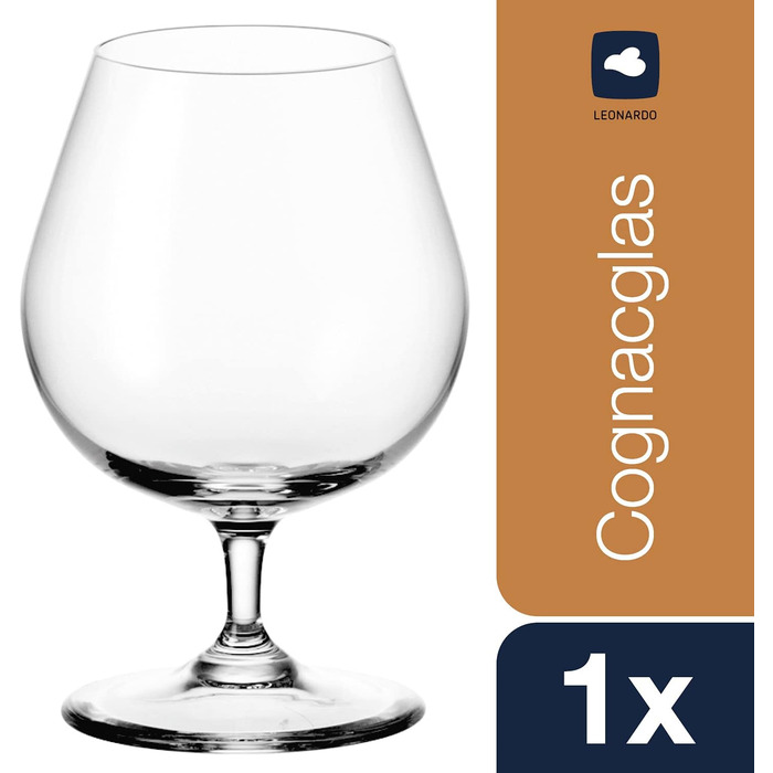 Келих для коньяку Leonardo Ciao, ука, коньячна чарка з намальованою ніжкою, можна мити в посудомийній машині, 400 мл, 061454 1 кел
