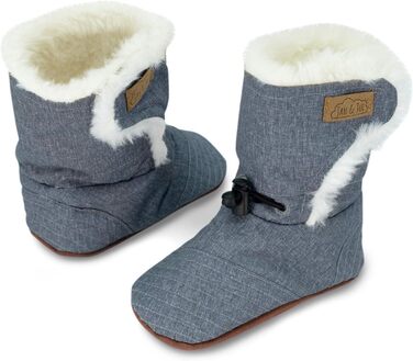 Перші туфлі для ходьби для немовлят та хлопчиків ясельного віку, зимові чоботи на підкладці 12-18 місяців, сірі