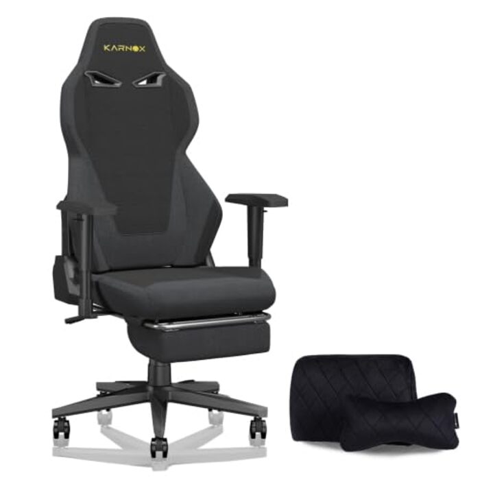 Ігрове крісло темно-сірого кольору Велике та широке, ергономічне офісне крісло, підголівник, функція нахилу 155 з механізмом блокування, темно-сірий чорний