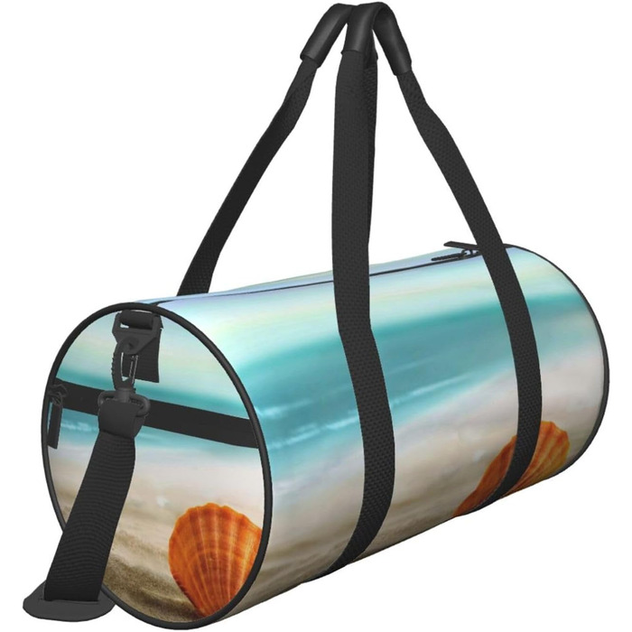 Спортивна сумка, дорожня сумка, пляжна сумка з мушлевим принтом, сумка для ночівлі, чорна, універсальний розмір, сумка для подорожей