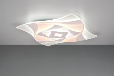Стеля LED-світильник Trio Leuchten Akita 647110131, матовий білий метал, акрил, 56 Вт LED, з пультом, диммер, зміна кольорів