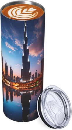 Стаканчик з прямою трубочкою об&39ємом 590 мл, Dubai Sidewinder Tower, дорожній стаканчик з принтом, підходить для кемпінгу, офісу та дому
