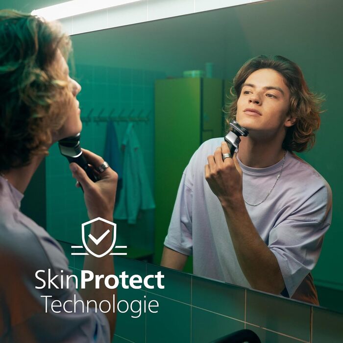 Електробритва для вологого та сухого гоління, технологія Skin Protect, гнучка бритвена головка, що обертається на 360 градусів, заряджається за 1 годину/5 хвилин, швидка зарядка (модель X5004/00), 5000X -