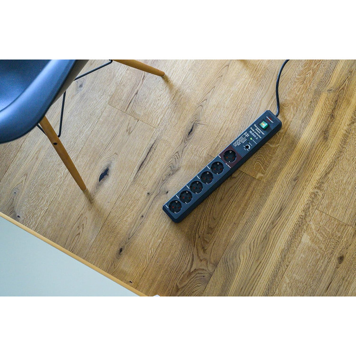 Розетка Brennenstuhl Secure-Tec 6-місна із захистом від перенапруги та функцією Main Follow (розетка з вимикачем і кабелем 3 м) ан