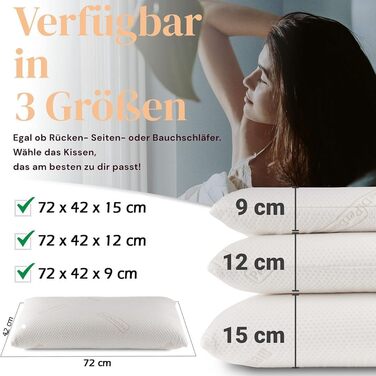 Подушка для шиї 72x42x12 см - Ортопедична подушка з піною з ефектом пам&39яті, що знімає тиск. Ергономічна подушка для сну на животі, спині та на боці. Подушка для проблем з шиєю 80 x 40 x 12 см