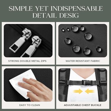 Рюкзак Hayayu Ryanair Hand Luggage 40x30x20, малий, для подорожей у літаку, з відділенням для ноутбука, сумка-протиугінна сумка для коротких поїздок на вихідні, чорний, 45 x 36 x 20 см