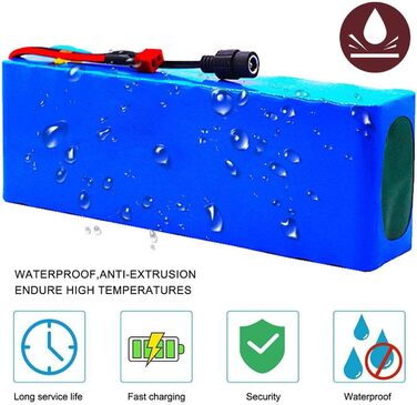 Велосипедний літій-іонний акумуляторний блок Водонепроникний ПВХ акумулятор Перезаряджається літій-іонний акумулятор для електровелосипеда, скутера BMS XT60/T штекер 54.6V 2A зарядний пристрій XT60 шт. екер 48V 50Ah, 48V 50Ah