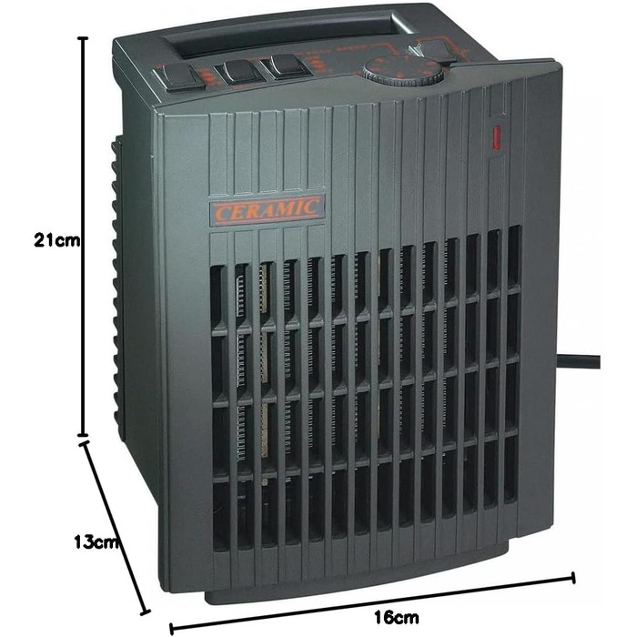 Керамічний вентилятор-обігрівач BERGER, макс. 1500 Вт Тихий портативний обігрівач для кемпінгу, майстерні, офісу, ванної кімнати Невеликий вентилятор-обігрівач з 2 рівнями потужності Енергозберігаючий та безпечний