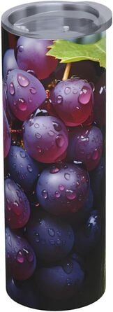 Кухоль з прямою трубочкою, 590 мл, дизайн свіжий виноград, принт, дорожній кухоль, підходить для кемпінгу, офісу та дому