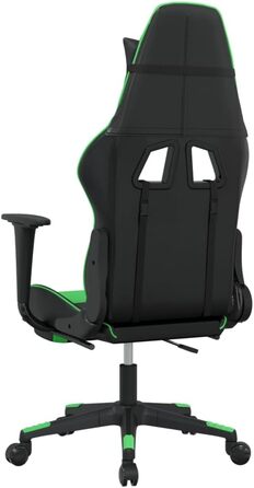 Геймерське крісло, офісне крісло, з підставкою для ніг, чорно-зелене, штучна шкіра