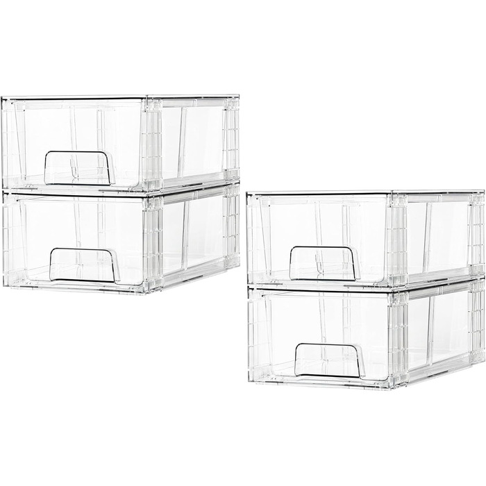 И Штабельовані ящики для зберігання, прозорі акрилові органайзери для ящиків з ручками, органайзери для зберігання для холодильник