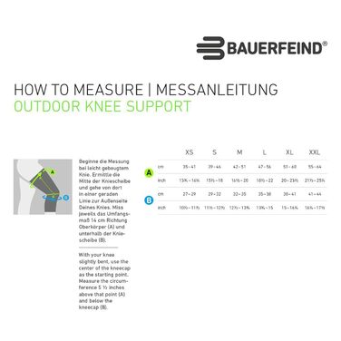 Наколінник BAUERFEIND для походів На відкритому повітрі, 1 унісекс-наколінник для походного спорядження, можна носити праворуч та ліворуч, індивідуально регульований ремінь, мериносова вовна