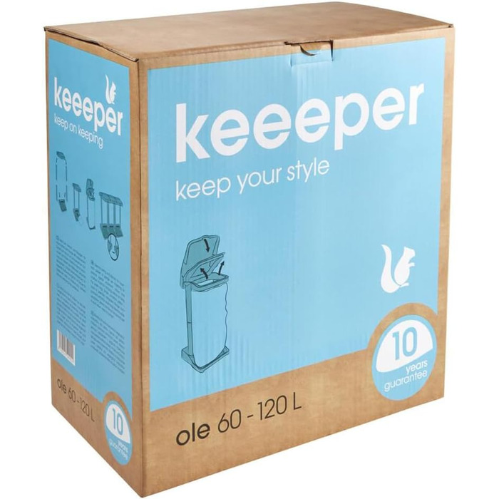 Підставка для сміттєвих контейнерів keeeper system з інтегрованим відсіком для зберігання, 60-120 л, Ole, сріблястий