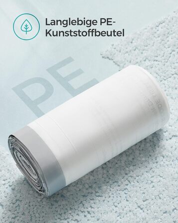 Сміттєві пакети SONGMICS зі шнурком, пакети для 25-літрових баків, пакети для кухонних баків, код 025A01, 3 рулони, всього 120 шт. , білі KRB025A03