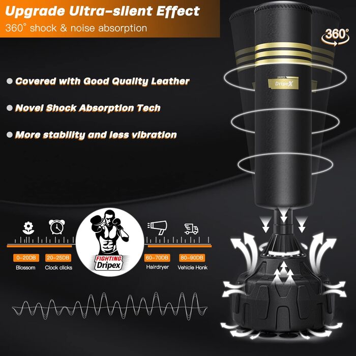 Боксерська груша Dripex 165см боксерська груша, що стоїть окремо, боксерська груша для боксу, боксерський мішок для боксу, боксерс
