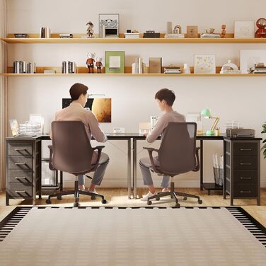 Кутовий письмовий стіл Coleshome, 120x70 см, L-подібний стіл з 4 шухлядами, двосторонній комп&39ютерний стіл для офісу, кабінету, спальні, чорний 120 70 см