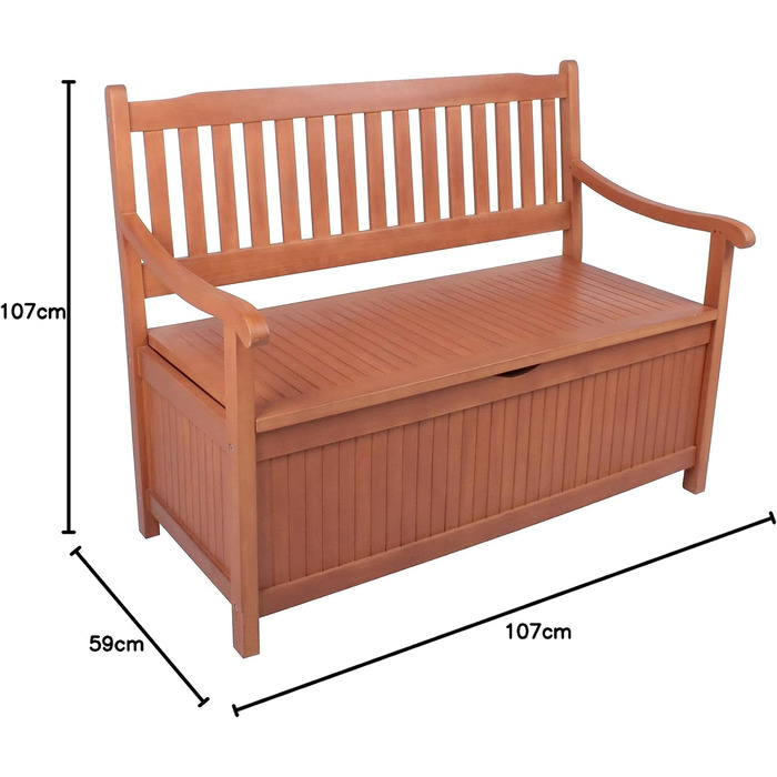 Дерев'яна садова лавка Spetebo 2-місна з місцем для зберігання - 107 x 59 x 90 см - Відкритий лаунж Садова лавка Паркова лавка з ящиком для зберігання Лава-скриня