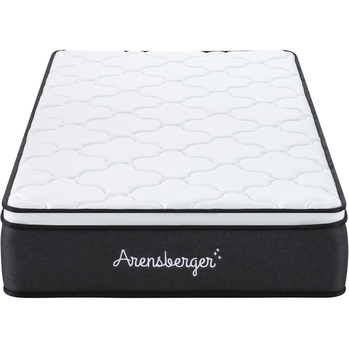 Матрац Arensberger Emilia 90x200 см Пружинний матрац з гелевою піною та інтегрованим топпером Ергономічна висота 23 см Рівень жорсткості H3/H4 Пружинний сердечник HR Pocket Spring 90x200 см, що згортається, точкова еластична стрічка 90 x 200 см