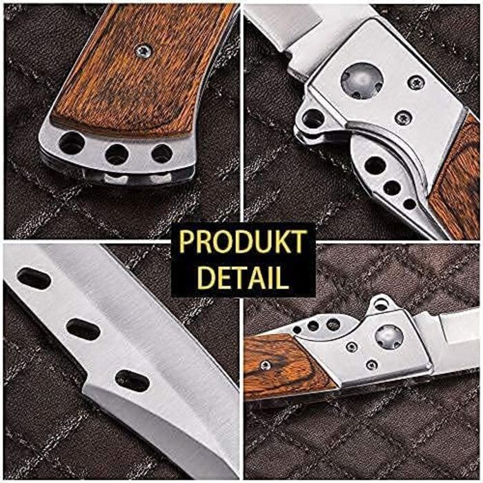 Гострий складаний ніж, кишеньковий ніж 14 см з руків'ям з палісандру, довгий дворучний ніж зі сталі 440c, дозволений для носіння,