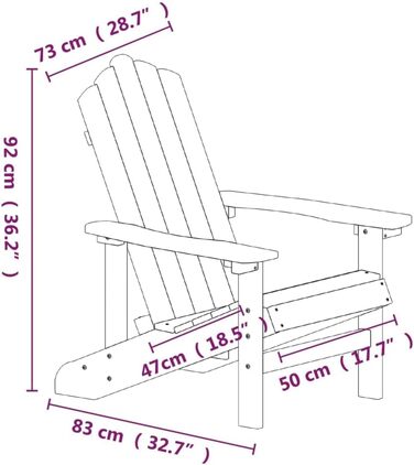 Садові стільці Adirondack 2 шт. HDPE Коричневий,3095694