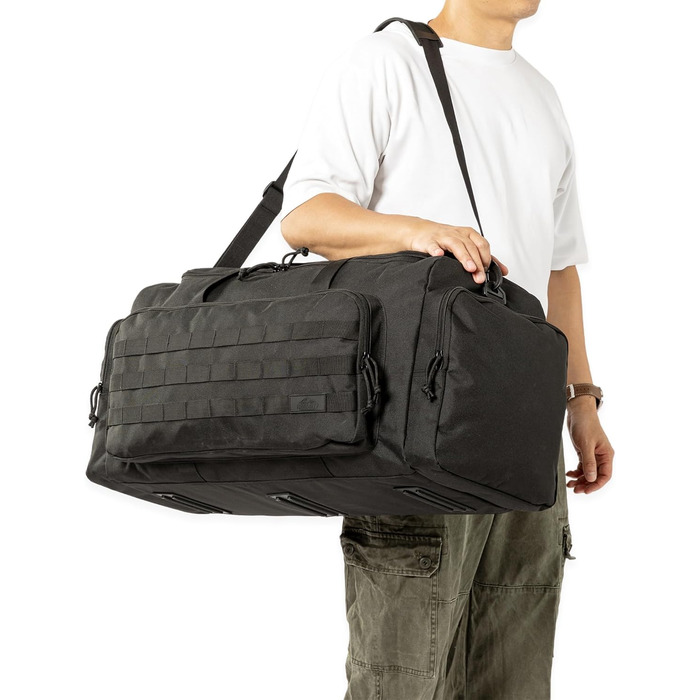 Суперякісна велика дорожня сумка об&39ємом 65 літрів, вантажна сумка з осіннім верхом для спортивного спорядження, лижного спорядження та обладнання, міцна та довговічна (чорна)