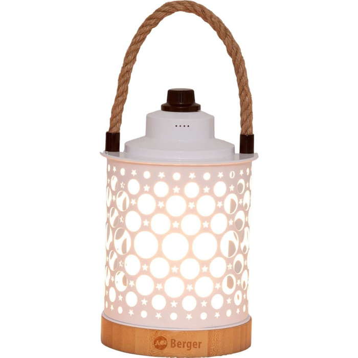 Ліхтар для кемпінгу BERGER Squillo Ліхтар для кемпінгу з акумуляторною батареєю та USB-портом живлення 3 регульовані колірні температури Акумуляторний кемпінговий ліхтар для використання без живлення від мережі Ліхтар для кемпінгу на випадок відключення е