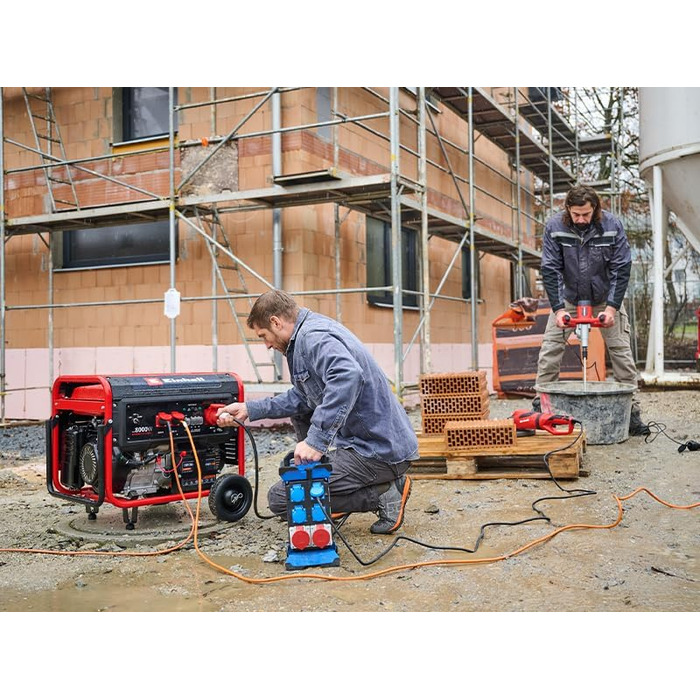 Бензиновий генератор Einhell TC-PG 8000 (максимальна потужність 8000 Вт, максимальна безперервна потужність 7500 Вт, бак 25 л, 4-тактний двигун, 2 шт. 230 В, 400 В, захист від низького рівня оливи)