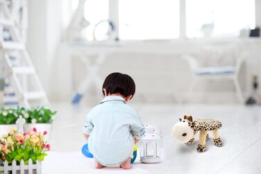 Стілець/табурет ELLUG для дітей, тварин, плюшевий чохол та дерев'яні ніжки, до 70 кг, 47 * 20 * 27 см (жираф)