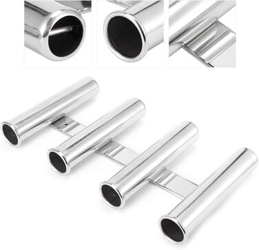 Тримач для вудки KIMISS з 4 трубками з нержавіючої сталі для кріплення на човні та яхті - вертикальне кріплення для безпечної риболовлі в морському середовищі