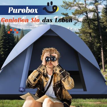 Намет для кемпінгу на 2/3/4 особи - Автоматичний швидкий намет 60-х років, водонепроникний та вітрозахисний, купольний намет з дощовиком, легкий намет для кемпінгу, піших прогулянок та трекінгу, зелений