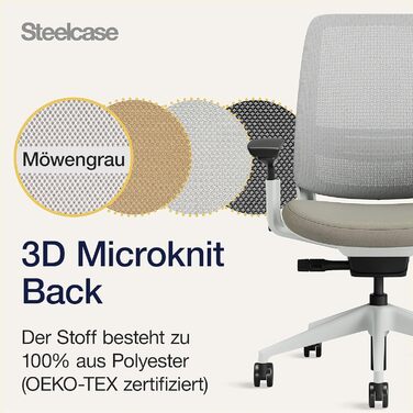Ергономічне офісне крісло Steelcase серії 2 з поперековою опорою LiveBack та підлокітниками 4D Truffle, 72 x 64 x 101 Truffle Modern
