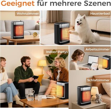 Енергозберігаючий електричний вентилятор-обігрівач YASHE 1500 Вт з пультом дистанційного керування, термостатом, керамічним нагрівальним елементом PTC, коливаннями 70, 24-годинним таймером, захистом від перегріву, захистом від перекидання, блокуванням від