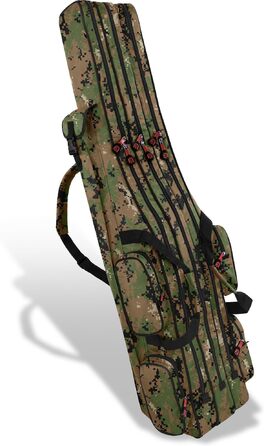 Рибальська сумка normani XXL 190 см або 210 см, сумка для вудки, рюкзак для рибалки - 8 кишень для 6 вудок та підсака, цифровий Woodland 190 см